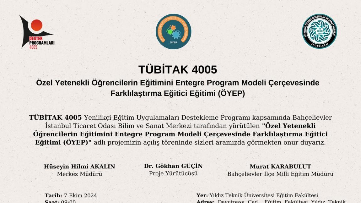 TÜBİTAK 4005 Projemizin Açılışına Davetlisiniz 